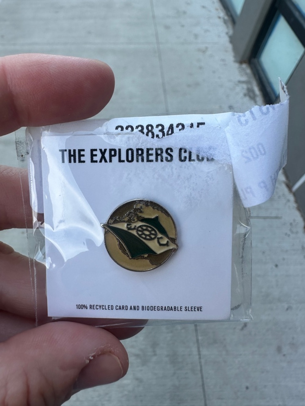 Banana Republic Green and Gold Enamel Pin - The Explorers Club